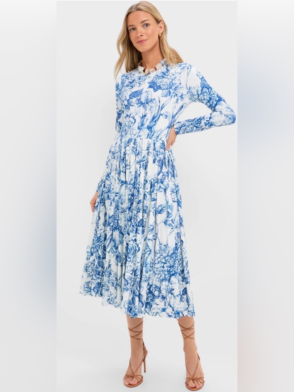Hyacinth House Tuckernuck Blue Floral Jersey Pemberton Midi Dress NWT Medium